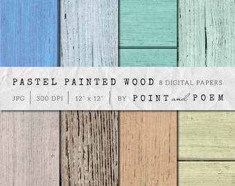 50% OFF SALE Wood Digital Paper, Pastel Painted Texture - Commercial Use