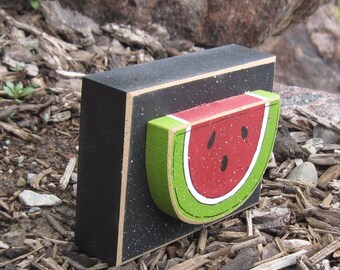 WATERMELON BLOCK for Summer, shelf, desk, office and kitchen home decor