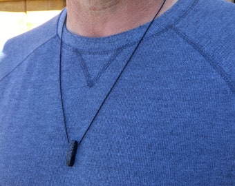 Mens Essential Oil Necklace, Diffuser Necklace, Lava Necklace, Boys Oil Diffuser, Masculine Necklace, Boyfriend Necklace, Adjustable Cord