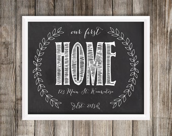 Custom 8x10 Our First Home Address And Laurels Printable Digital Print Custom 8x10 Our First Home Address And Laurels Printable Digital Print