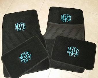 Monogram Floor Mats. Embroidered Car Mat. Carpet Mat for Car