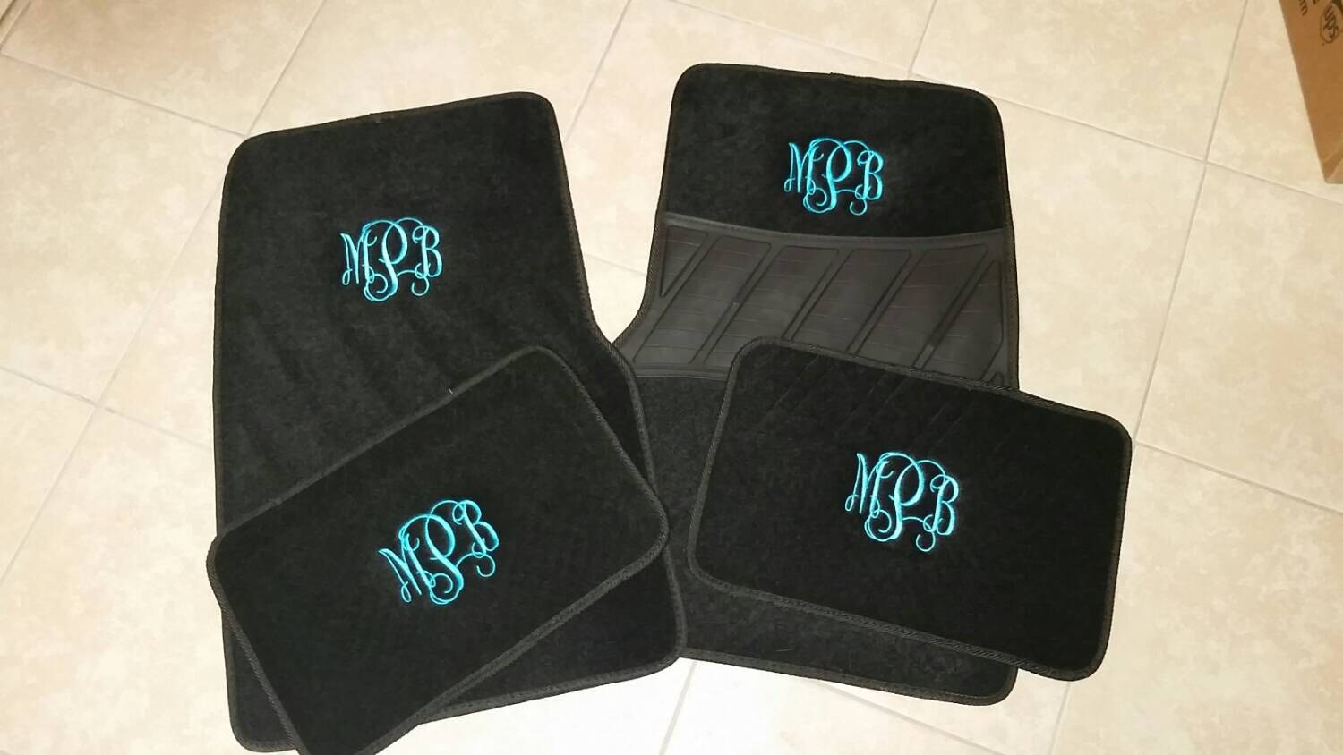 Monogram Floor Mats. Embroidered Car Mat. Carpet Mat for Car