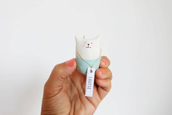 Will you be my witness ? Will you be my bridesmaid or MOH ? Small cat Small miniature Pastel in Clay