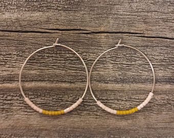 Hoop earrings with colorful Miyuki delica beads