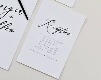 Modern Calligraphy Information Card | Wedding Info Card, Simple Info Card, Wedding Accommodations Card, Simple Directions Club, Info Card
