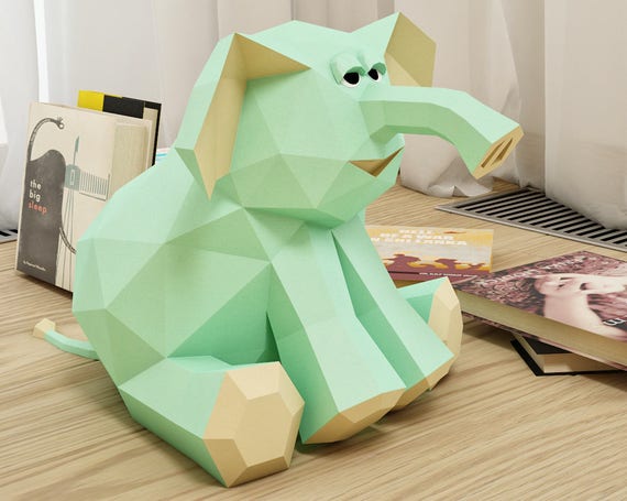 Download Papercraft Elephant 3D Paper Craft Toy DIY Paper project