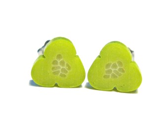 Mini Pickle Slice Earrings