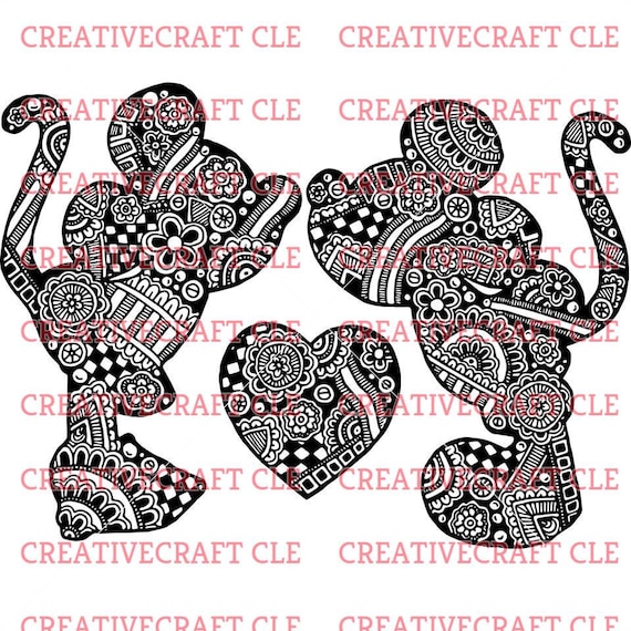 Download Zentangle mickey heart minnie SVG cut file mandala cricut ...