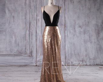 Bridesmaid Dress Rose Gold Sequin DressWedding DressMetallic