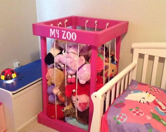 ON SALE stuffed animal storage - stuffed animal zoo - stuffed animals - toy storage - kids room decor - toy organization - TOY Box - my zoo