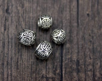 8MM 10MM Sterling Silver Beads,Sterling Silver Spacer Bead,Silver beads spacer, Large hole silver beads