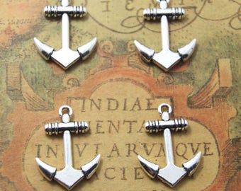 10 PCS Anchor charms Silver tone Anchor Pendants/Charms 20 x 28 mm ASD1133