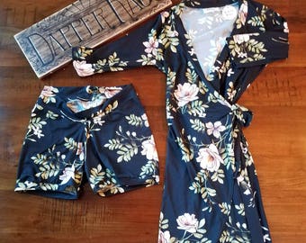 XS Floral Wrap Dress with matching bloomers