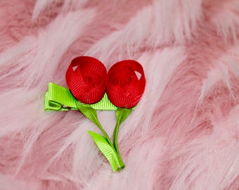 Flower Hair Clip, Red Hair Clip, Rose Hair Clip