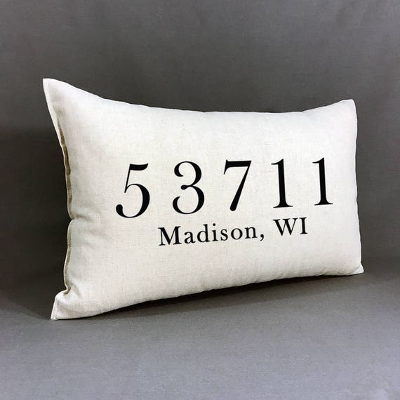 Personalized Zip Code Pillow Custom Zip Code City & State