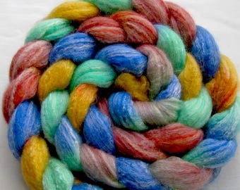 Merino/Bamboo/Silk Spinning Fiber (Combed Top) 4 oz Hand Painted