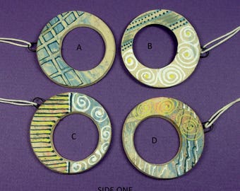 PENDANT, Spirit Hole Ceramic Clay Pendant, Jewelry Component, Reversible, Hand Decorations, Raw Stoneware, Open to Absorb Your Essence