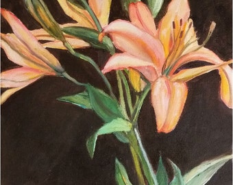 Orange Lilies - 11x14" Original Oil Painting