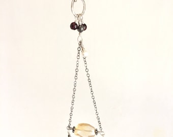Citrine Triangle Sterling Silver Necklace