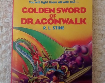 Golden Sword of Dragonwalk, Childrens Book, R L Stine Books, Choose Your Own Adventure Type Books, Vintage Childrens Books