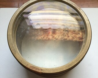 Big vintage double lens in brass HEAVY