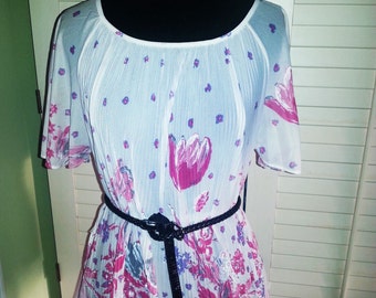 Vintage shirt, vintage flower shirt, vintage top.vintage blouse, hippie blouse, hippie flower power