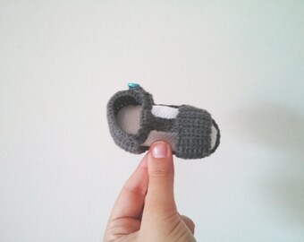 Baby summer shoe with fabric interior sole *handmade* crochet custom made