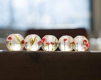 Dread beads cascade with mushrooms /dread accessories/ dreadbeads