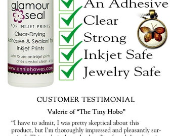 Glass Pendant Glue Won't Turn Your Pendant Trays Blue. Glamour Seal for Glass Pendants. Safe for Inkjet Prints.
