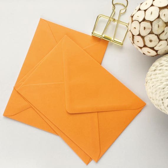 100 Orange Envelopes 4x6 Kraft A6 Envelopes C6 Envelopes