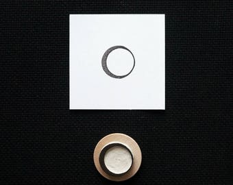 Crescent Moon - Hand-Carved Rubber Stamp