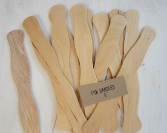 50 DIY Program Fan Sticks, Wavy Wooden Fan Handles, Wedding Ceremony Fan Handles, Wooden Fan Sticks