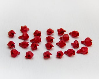 20 red buds of lilac Beads, RED Flowers Polymer Clay Beads, floral beads, RED beads jewelry, red buds flowers 9-10mm
