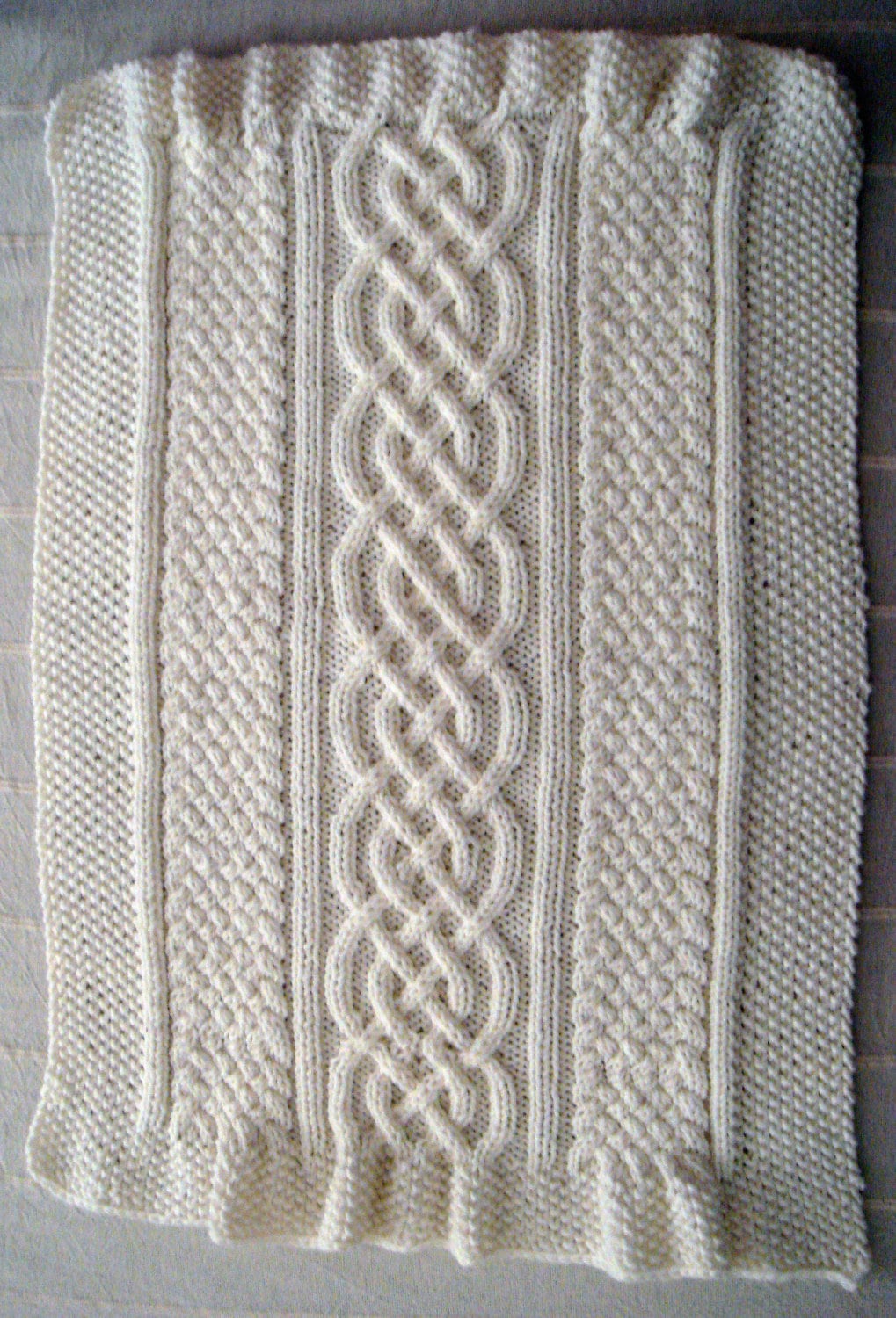 Celtic blanket knitting pattern celtic cable design Celtic Aran Afghan