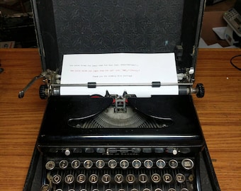 1935 Royal model O portable typewriter with case and key with rare ligature keys!