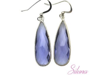 Dangle earrings drop sterling silver 925 and iolite