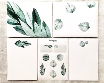 Letter Writing Set - Green Leaves