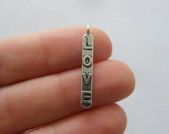 10 Love charms antique silver tone M853