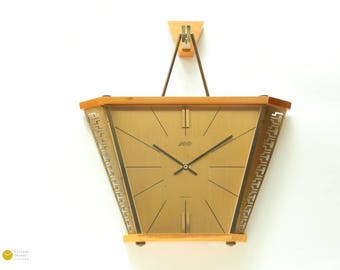 50s ATLANTA JUNGHANS Wall Clock - Mid Century Danish Modern Atomic Space Age Germany mcm 60s Starburst