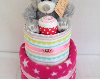 Baby girl nappy cake