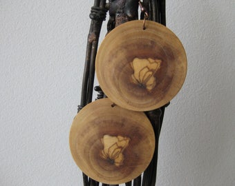 Olive wood earrings / wooden earrings / handmade jewelry / handmade earrings / gift for her / gifts for women
