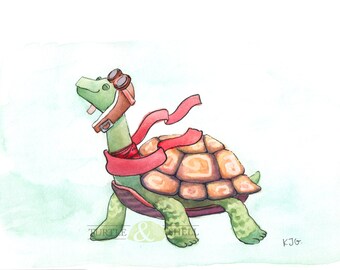 Aviator Turtle 8x10 Print