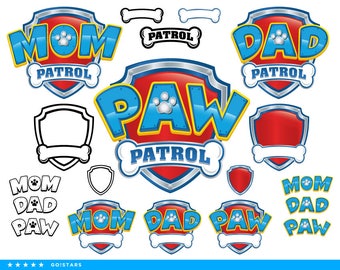 Paw Patrol clipart silhouette – Paw Patrol svg – Mom Patrol svg file – Dad Patrol svg – raster, vector files – svg, pdf, png, dxf, eps