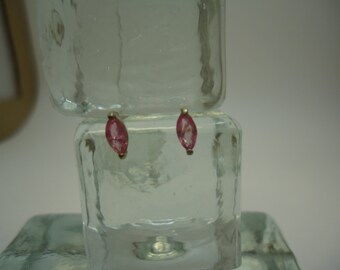 Marquise Cut Pink Sapphire Earrings in Sterling Silver #908