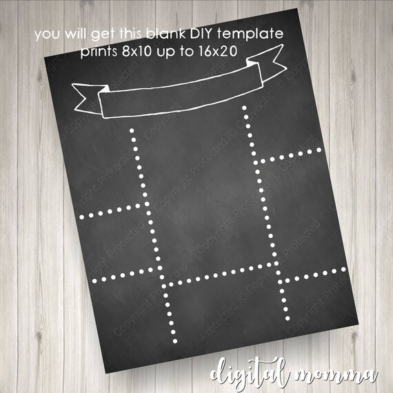 printable blank diy ribbon chalkboard template announcement chalk template
