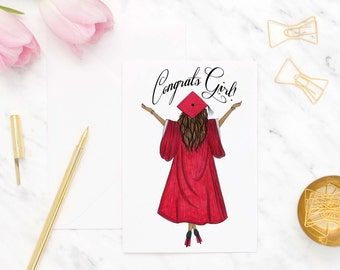 Graduate greeting card, Congratulations card, Graduation card for sister, High school graduation cards, Grad card for her, College grad card