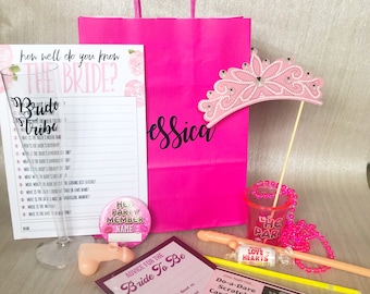 Filled hen party goody/activity bags