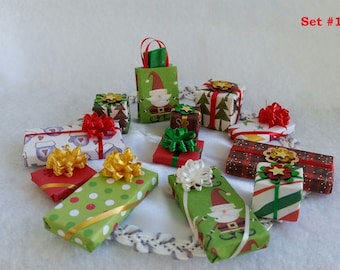 Miniature Presents (1/12th Dollhouse Scale) for Holiday Decorating
