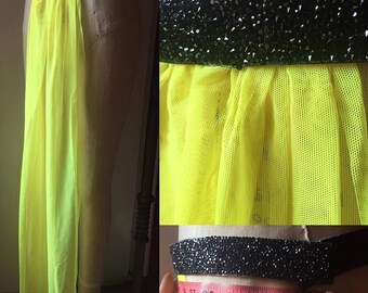 SAMPLE SALE as is burlesque or boylesque panel skirt with sparkly crystal encrusted waistband