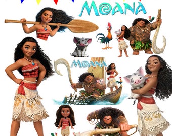 Moana Clipart, Moana Clipart Design, Moana Birthday, Moana Instant download, Moana PNG, Moana digital file, Moana scrapbook, Moana digital